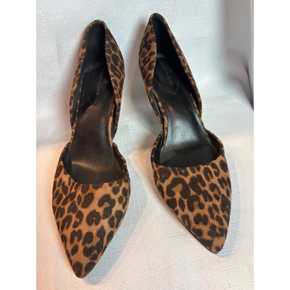 Bandolino Leopard Print D'Orsay Pointed Toe Pumps Heels Size 8.5 Brown Black - Picture 10 of 10
